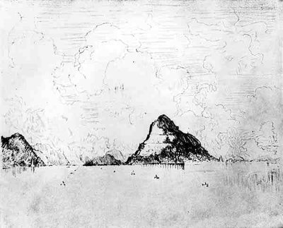 The Mouth of the Canal from the Sea, plate XXVIII from The Panama Canal by Joseph Pennell by Joseph Pennell