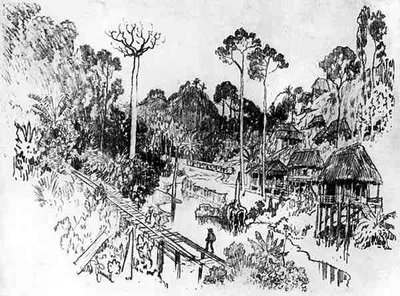 The Native Village, plate IX from The Panama Canal by Joseph Pennell, 1912 by Joseph Pennell