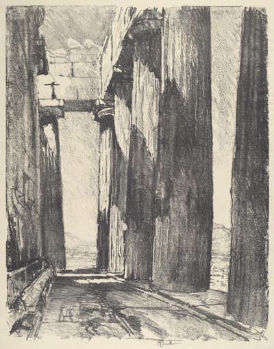 The Portico of the Parthenon, 1913 by Joseph Pennell