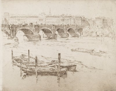 Waterloo Bridge and Somerset House by Joseph Pennell