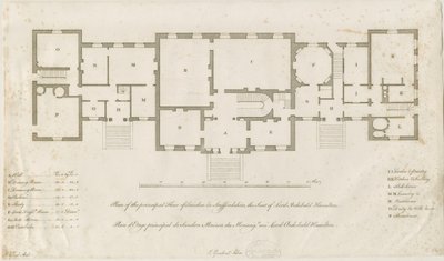 Sandon Hall - Plan of Principal Floor by Joseph Pickford