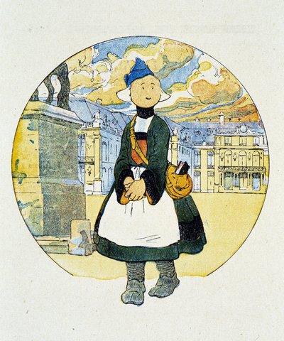 Becassine in the cantiniere. Drawing by Joseph Porphyre Pinchon (1871-1953), 20th century. by Joseph Porphyre Pinchon