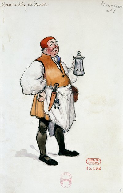 Costume for character of host in Damnation of Faust by Hector Berlioz by Joseph Porphyre Pinchon