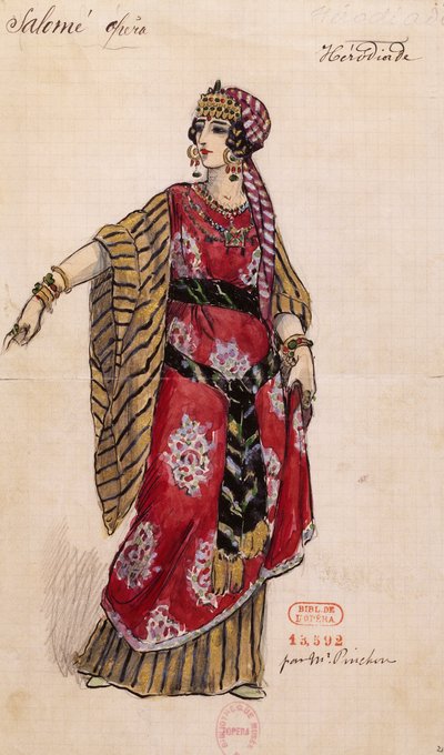 Herodias for Salome, by Richard Strauss, performed the Opera Garnier in Paris, May 3 by Joseph Porphyre Pinchon