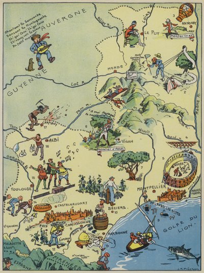 Languedoc-Roussillon-Comte De Foix by Joseph Porphyre Pinchon