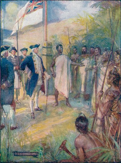Cook Told the Maoris That He Had Come to Set a Mark Upon Their Islands, c1908-c1920 by Joseph Ratcliffe Skelton