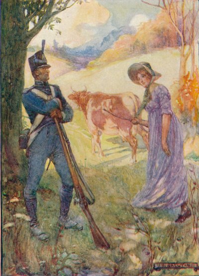 Driving A Cow Before Her, Laura Secord Passed The American Sentries by Joseph Ratcliffe Skelton