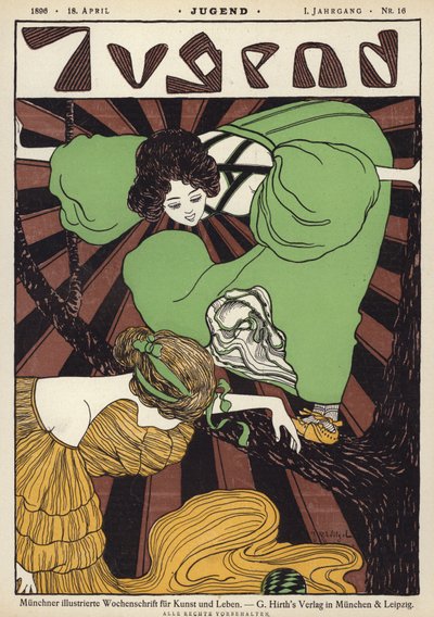 Cover illustration for Jugend magazine by Joseph Rudolf Witzel