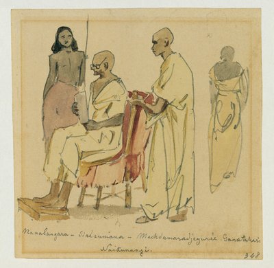 Buddhist High Priest with Assistants in Ceylon by Joseph Selleny