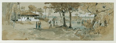 Buddhist Temple near Point de Galle, Wakwalla in Ceylon (Sri Lanka) by Joseph Selleny