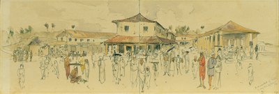 Fish Market in Point de Galle, Ceylon (Sri Lanka) by Joseph Selleny