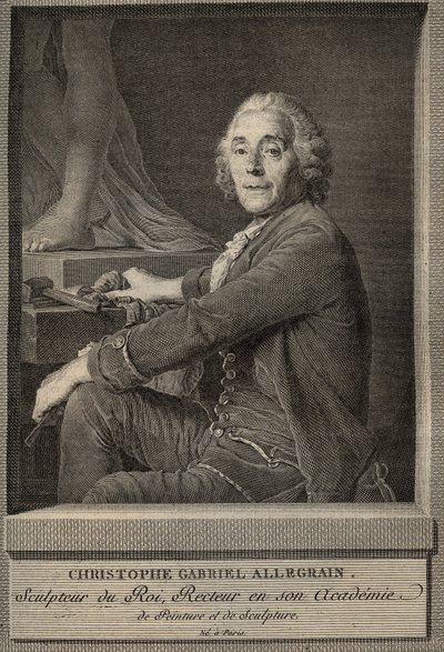 Portrait of Christophe-Gabriel Allegrain (1710-1795), French sculptor (engraving after the painting by Joseph-Siffrein Duplessis) by Joseph Siffred (after) Duplessis