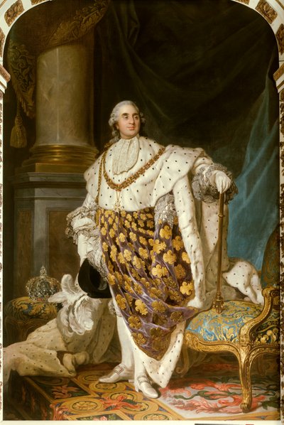 Portrait of King Louis XVI of France in Coronation Costume (1754-1793). Painting from the Atelier of Joseph Siffred Duplessis by Joseph Siffred Duplessis