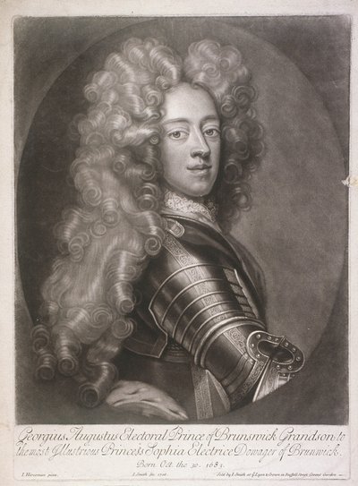 Oval portrait of George II, King of Great Britain, 1706 by Joseph Smith