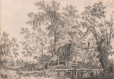 Derelict Cottage in Landscape with Figures by Joseph Stannard