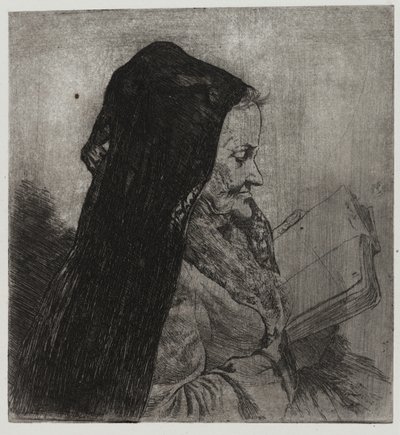 Old Woman Reading, printed by Sigmund Abeles and Edmond Casarella by Joseph Stella