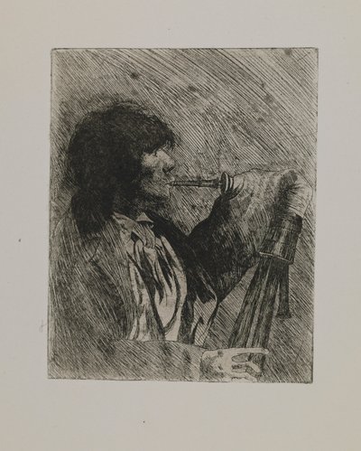Untitled--Man with Bagpipe by Joseph Stella