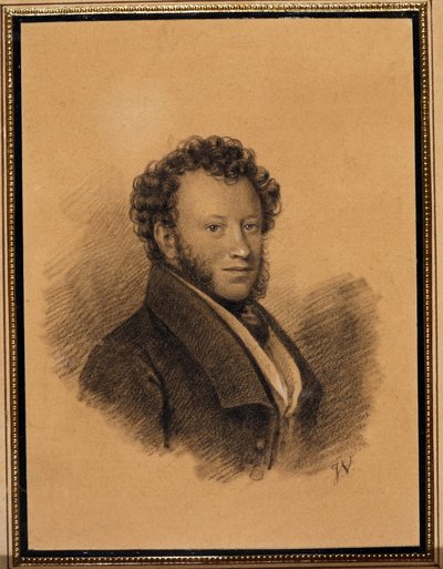 Portrait of the Writer Alexander Pushkin (1799-1837) by Joseph Vivien