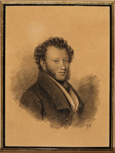 Portrait of the Author Alexander S. Pushkin 1799-1837, 1827 by Joseph Vivien
