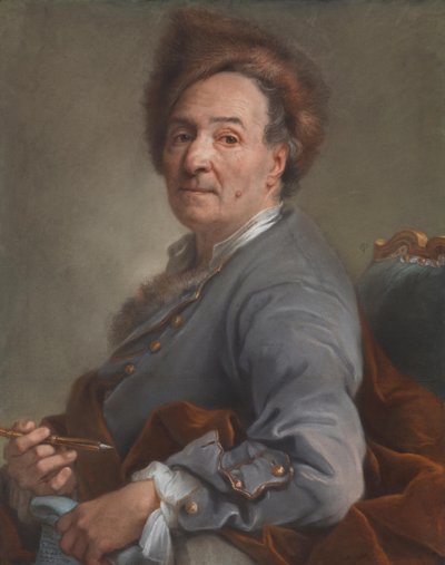 Self-Portrait with a Fur Cap by Joseph Vivien