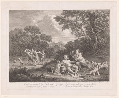 Landscape with Bacchus and Dancing Satyrs and Maenads by Joseph Wagner