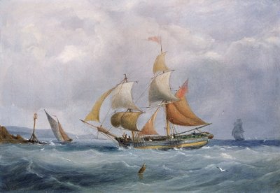 A commercial brig entering the mouth of the Avon, in Bristol by Joseph Walter