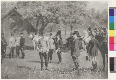 Emperor Franz Joseph I and Emperor Wilhelm II on the Rendezvous Square in Totis by Joseph Walter