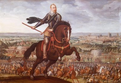 Gustav II Adolf of Sweden at the Battle of Breitenfeld in 1631, painting by Jean Jacques Walter by Joseph Walter