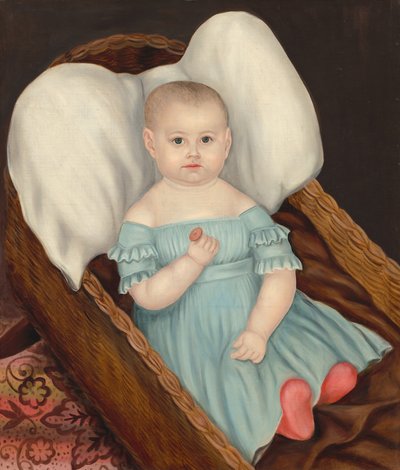 Baby in Wicker Basket by Joseph Whiting Stock