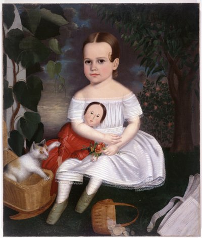 New England Portrait of Little Girl by Joseph Whiting Stock by Joseph Whiting Stock