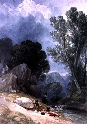 Landscape with Figures by Joseph William Allen
