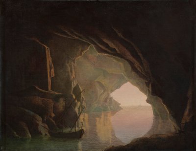 A Grotto in the Gulf of Salerno, Sunset by Joseph Wright of Derby