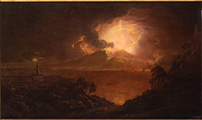 A View of Vesuvius Erupting by Night by Joseph Wright of Derby