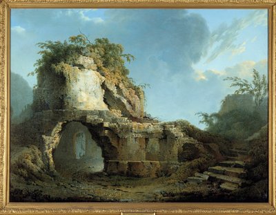 The tomb of the Roman poet Virgil near the cave of Pozzuoli near Naples by Joseph Wright of Derby