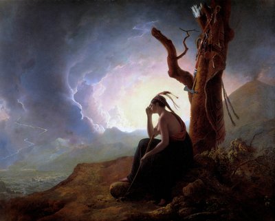 The widow of an Indian chief watching over her husband