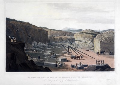 An Interior View of the Devon Haytor Granite Quarries, engraved by Robert Havell 1825 by Joseph after Cartwright