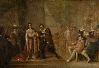 Peter Paul Rubens Accepting a Sword from Charles I of England by Joseph de Cauwer