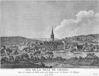 View of the Town of Liesthal in the Canton of Basle, Taken from a Vineyard at the River Ergolz by Joseph de Longueil