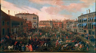 The Hunting of Bulls at Campo San Polo in Venice (1648) by Joseph the younger Heintz