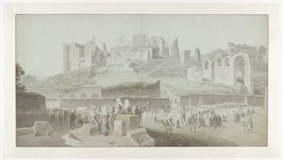 A Procession at the Foot of the Palatine Hill in Rome by Josephus Augustus Knip