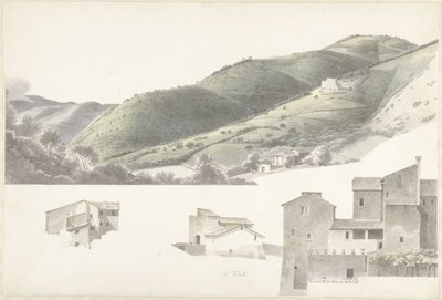 Landscape and Some Houses near Tivoli by Josephus Augustus Knip