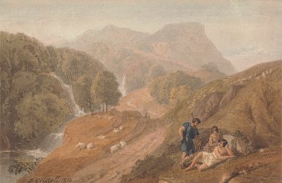 Arcadian Landscape with Shepherds by Joshua Cristall
