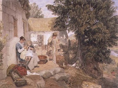 Cottages near Symonds Yat with Country Figures by Joshua Cristall