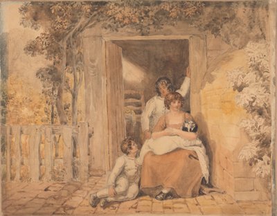 Family Posed in Front of a Doorway by Joshua Cristall