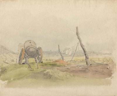 Landscape with Water Cart and Clothesline by Joshua Cristall