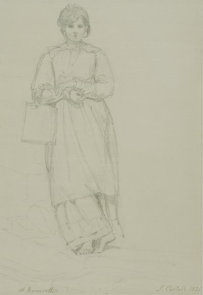 Young Girl Holding Milk Can, 1831 by Joshua Cristall