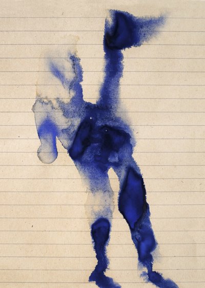 Abstract Blue Ink Blot by Joshua Hoskins