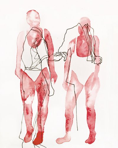 Abstract Red Figures by Joshua Hoskins