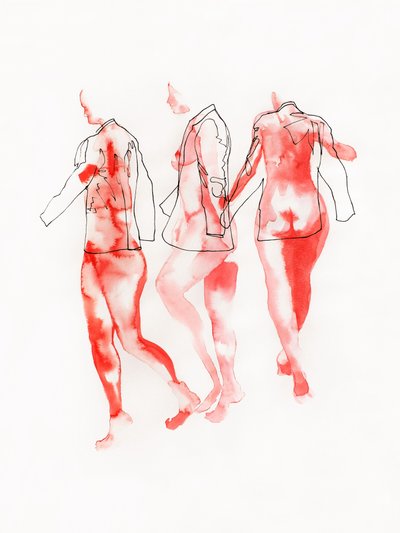 Abstract Red Figures by Joshua Hoskins