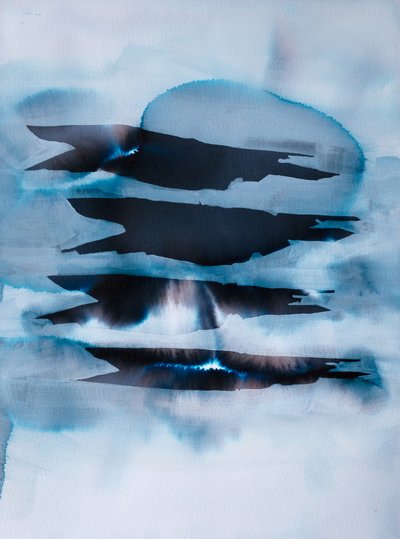 Ethereal Blue Ink Flow by Joshua Hoskins